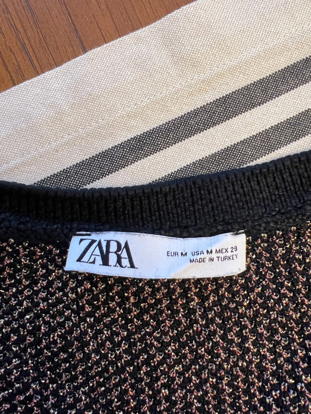 Zara Black Knit Button-Front Floral Vest with Pink and Cream Accents - Picture 6 of 9